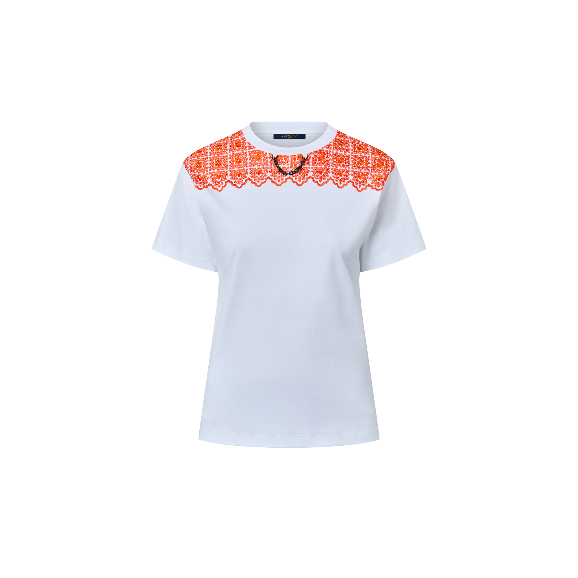 Floral Lace Embroidery T-Shirt - Luxury Orange | LOUIS VUITTON